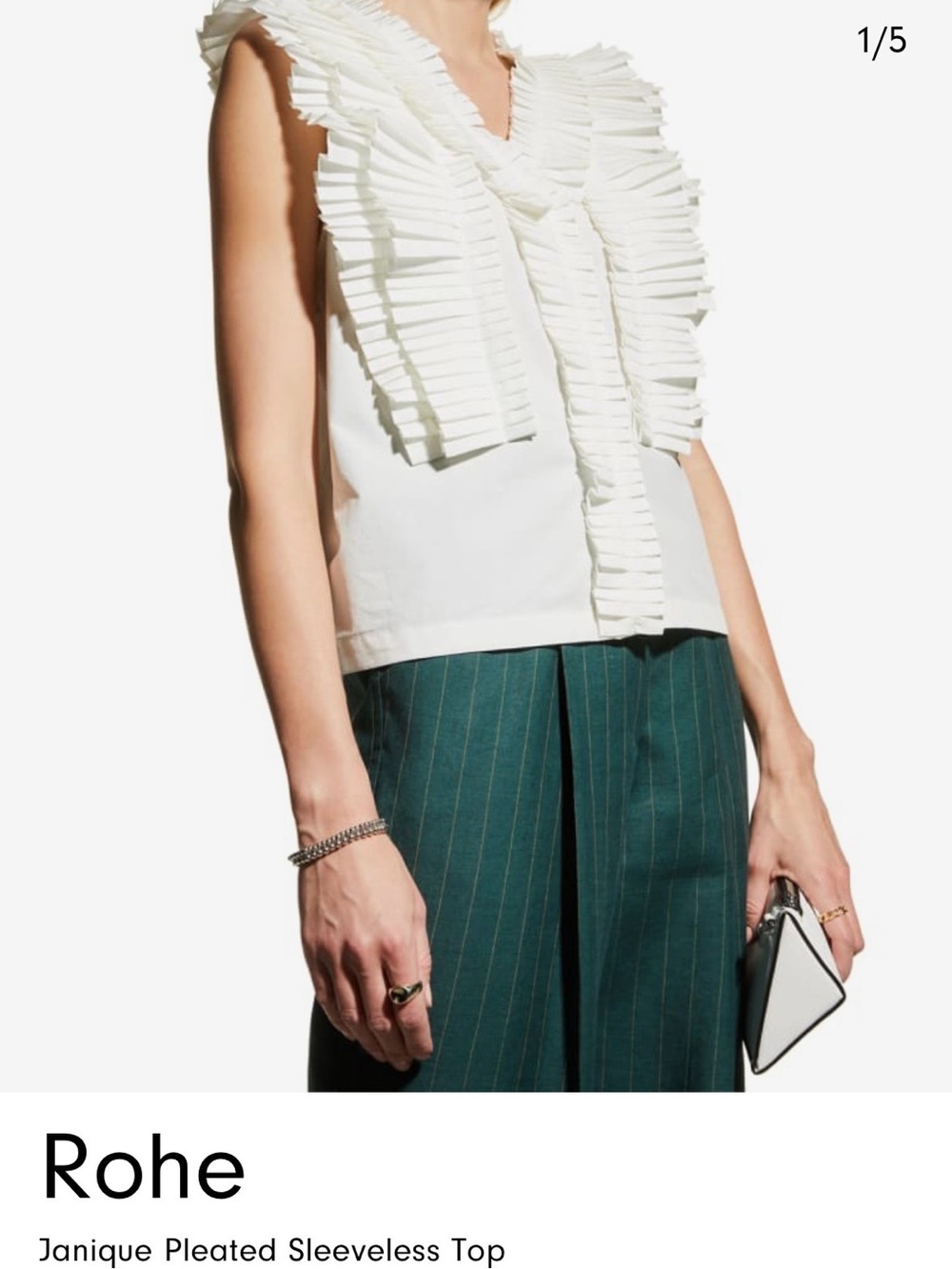 Rohe Janique Pleated Sleeveless Top - White